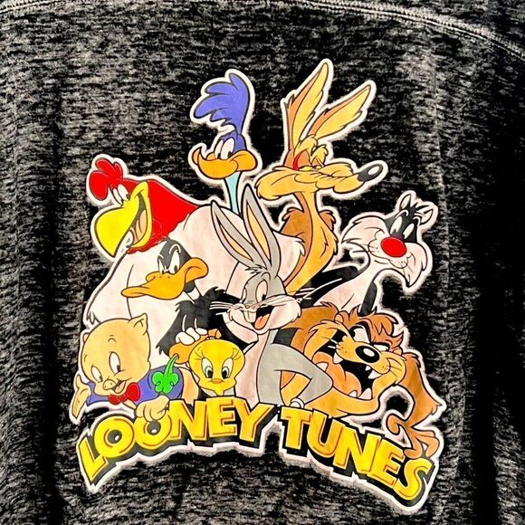 Women’s Plus size 3 XL 3XG Looney Tunes black Burn out ringer t shirt top - Picture 3 of 11